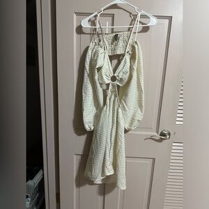 H&M Divided Biege Short Cut Out Dress Size Medium